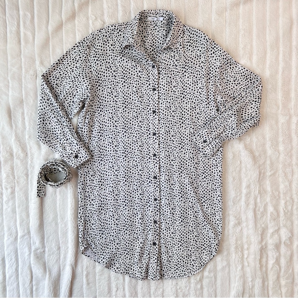 EMERSON FRY black and white cheetah print shirt dress - Picture 6 of 11